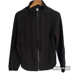 Varley Drawstring-Waist Hooded Track Jacket Black Size SMALL